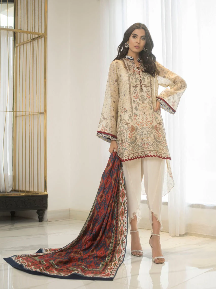 Cotton Net Digitally Printed Shirt And Shalwar with Dupatta - Image 3