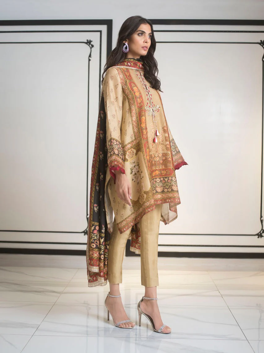 Cotton Net Digitally Printed Shirt And trousers with Dupatta - Image 3