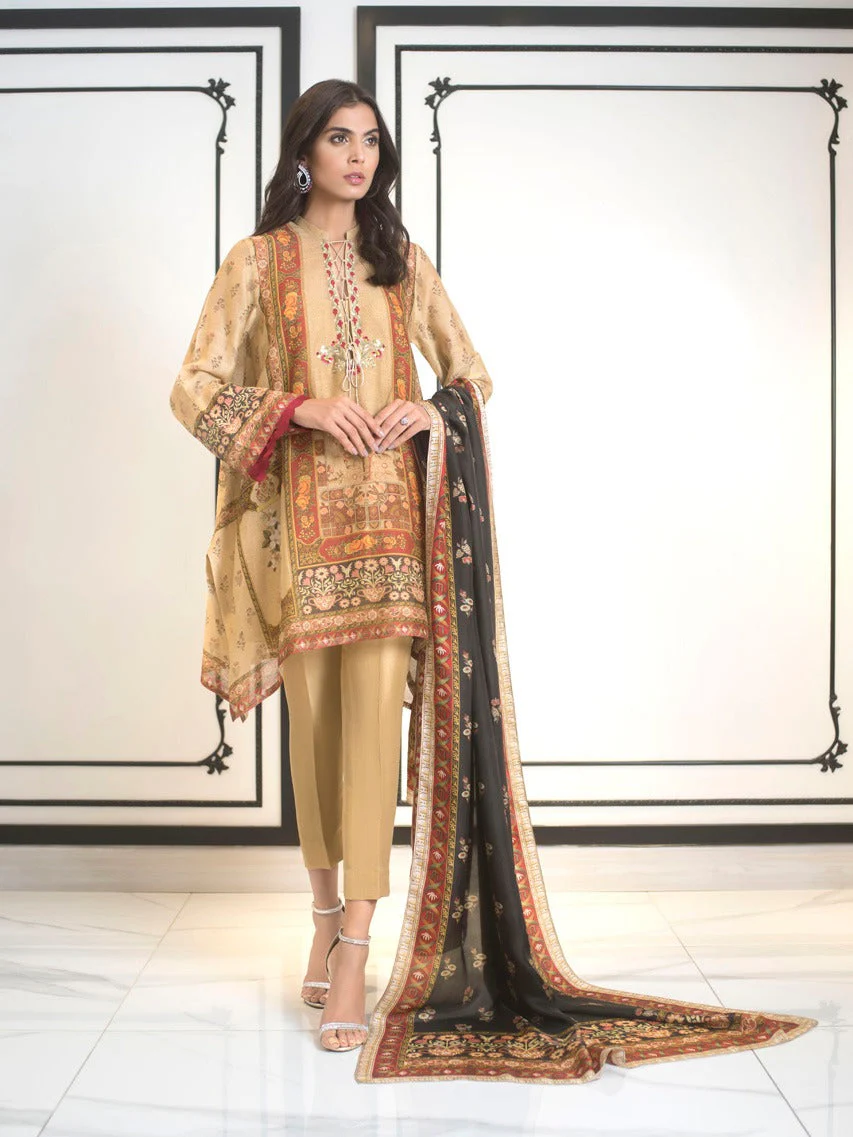 Cotton Net Digitally Printed Shirt And trousers with Dupatta - Image 4