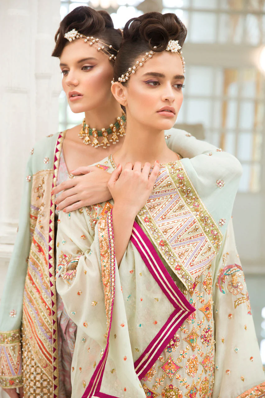 Cotton Net Front Open Jacket With Shalwar - Image 4