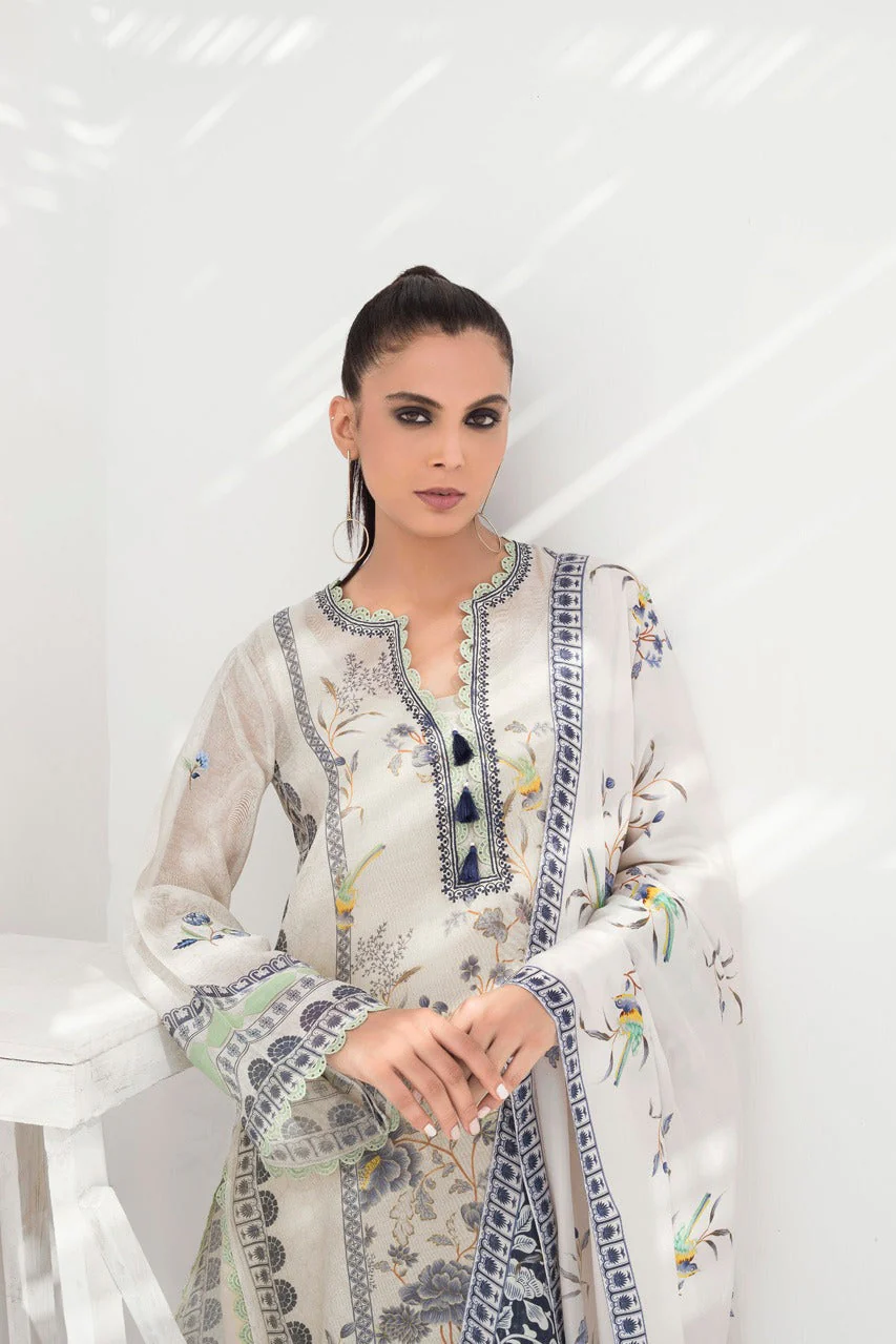 Cotton Net Printed Kurta And Crop trousers With Dupatta - Image 4