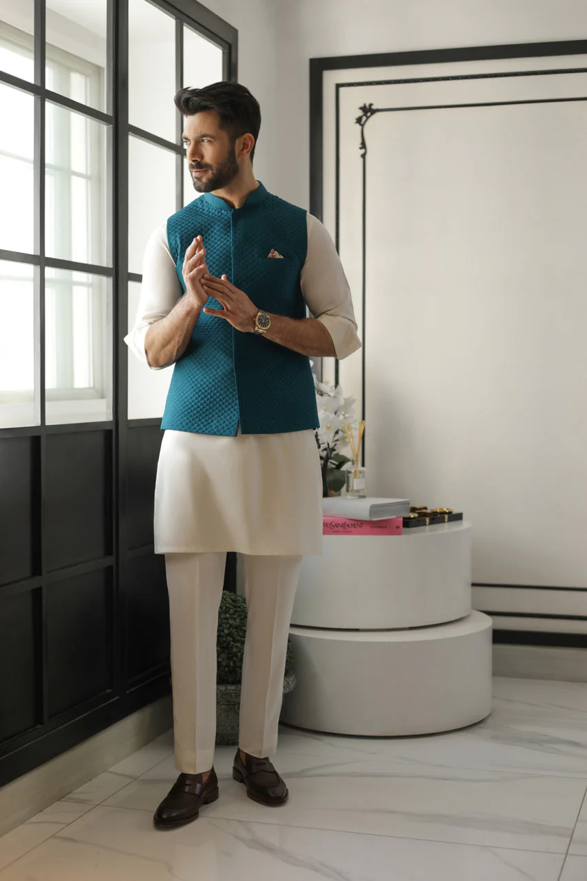 Embroidered Raw Silk Coat - Image 2