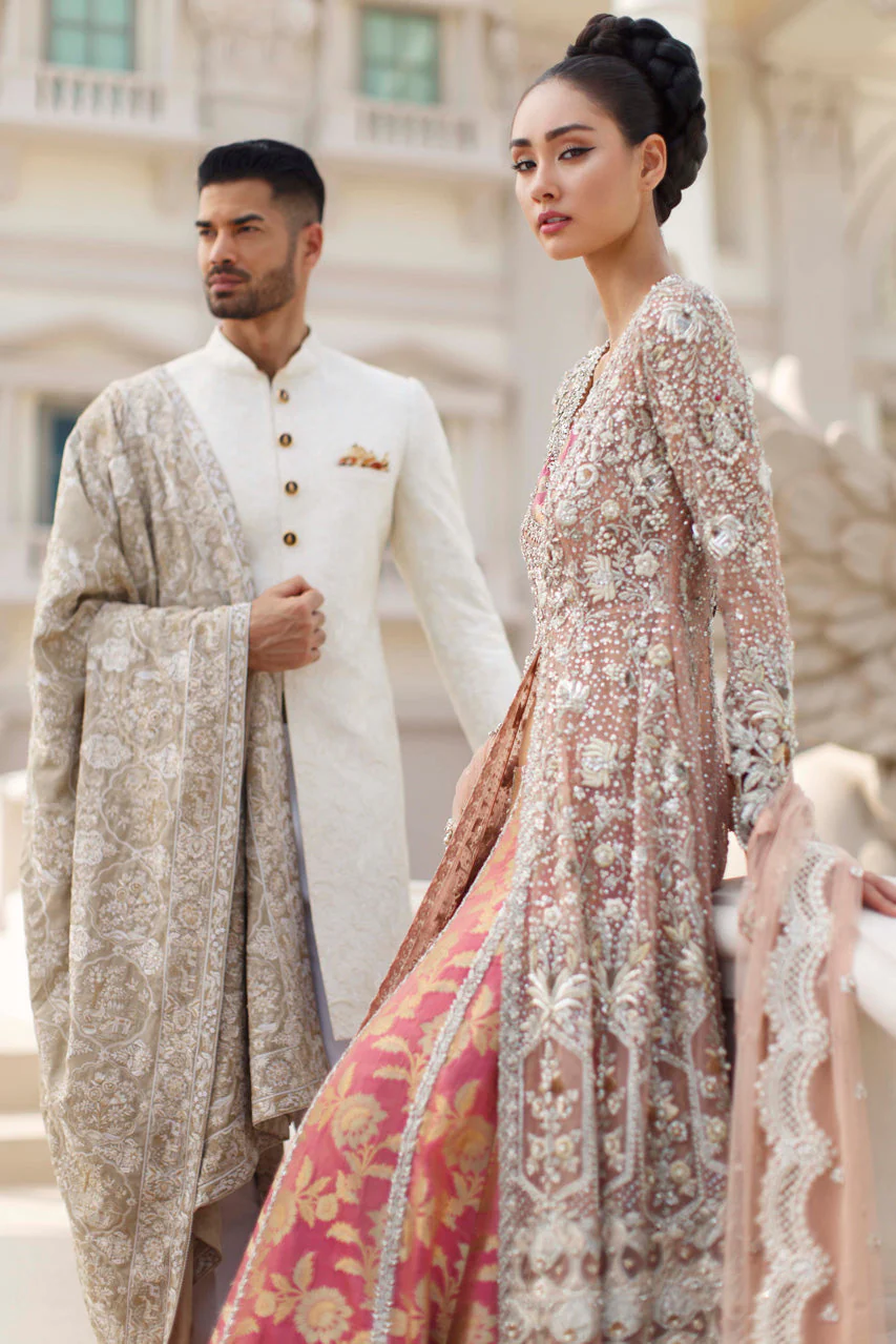 Embroidered Sherwani With Shawl 1 - Image 3