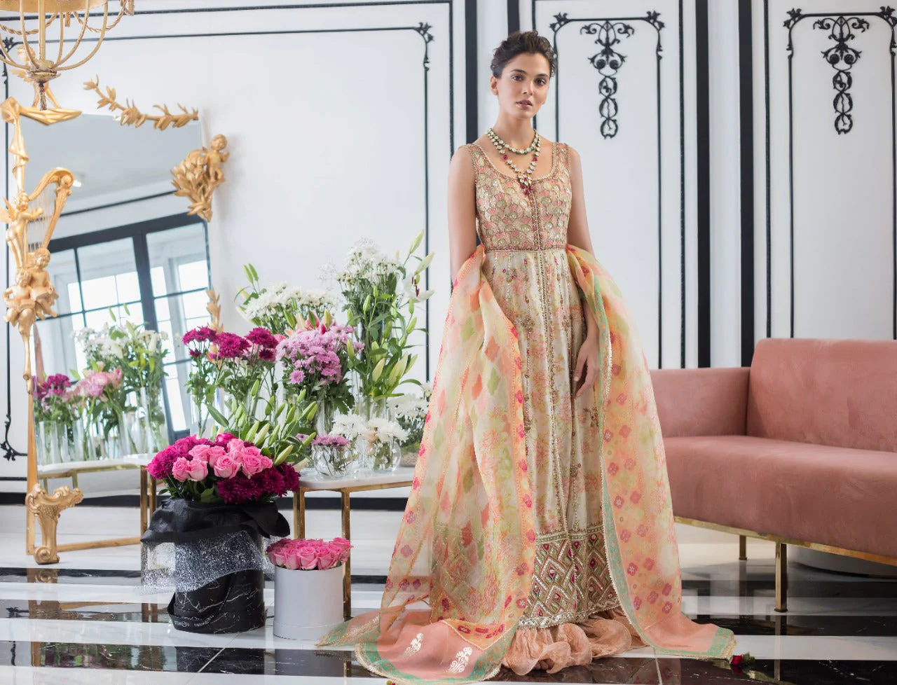 Khaadi Silk Front Open Peshwas - Image 4