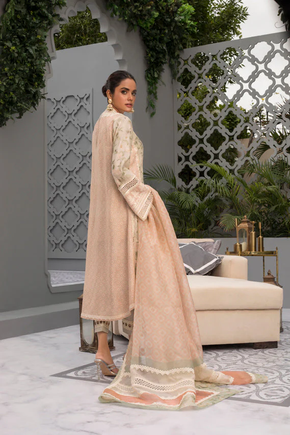 Khaadi Silk Printed Kurta & Trouser With Organza Dupatta - Image 6