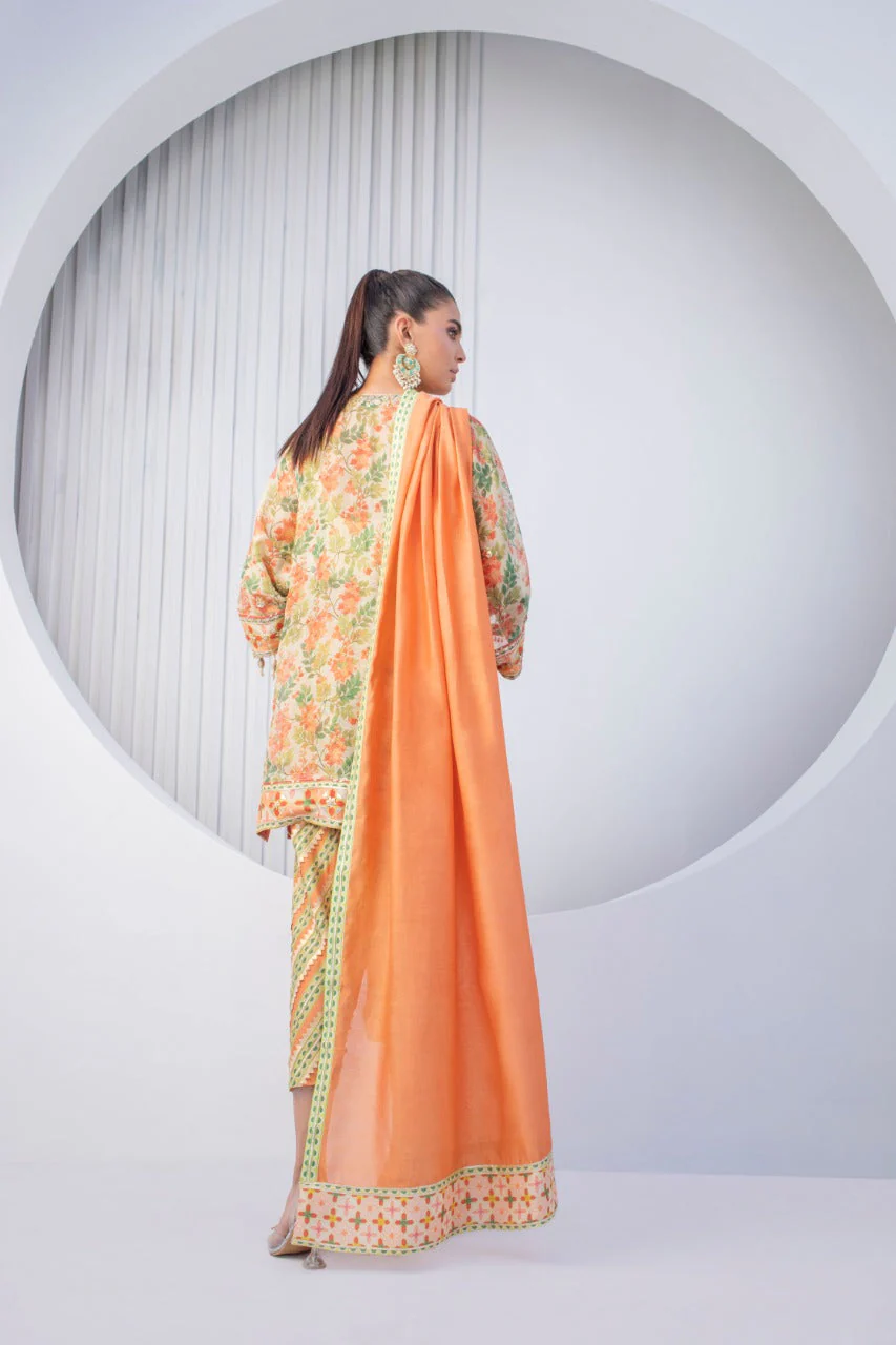 Tangerine Cotton Net Dress - Image 3