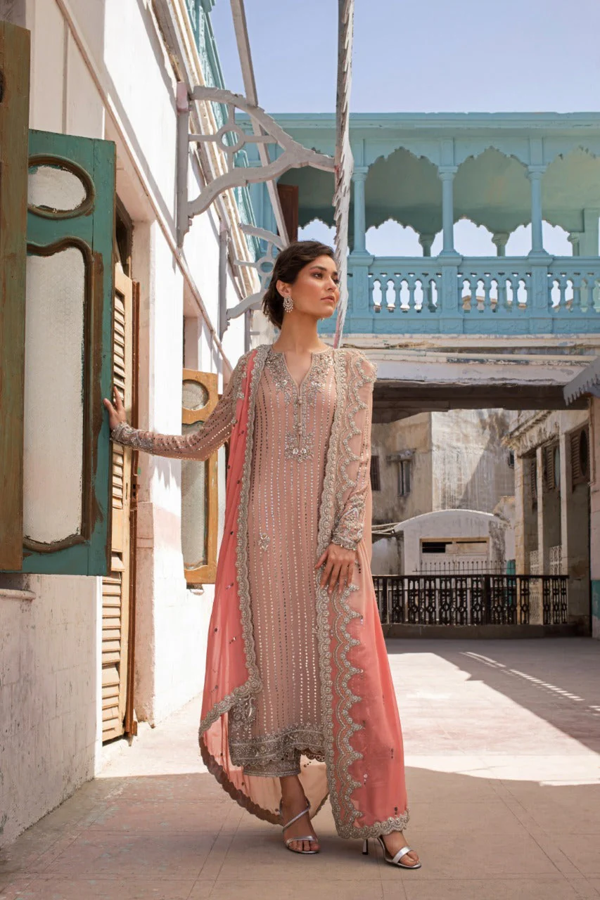 Tea Pink Georgette Kaamdani - Image 3